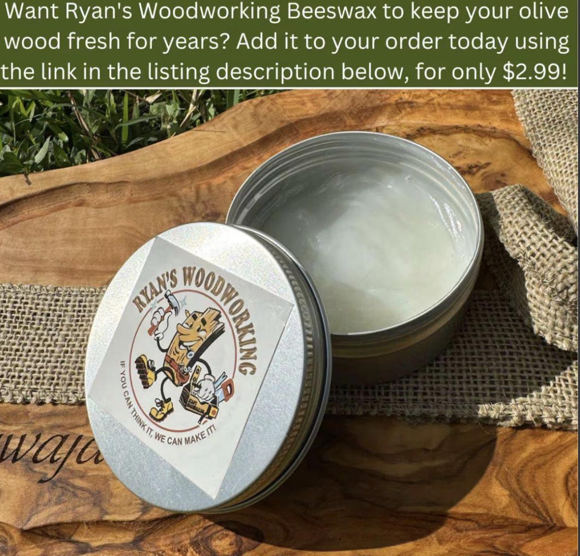 Custom Rectangle Olive Wood Cutting Boards