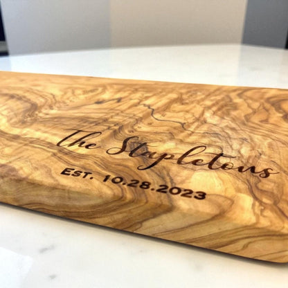 Custom Rectangle Olive Wood Cutting Boards