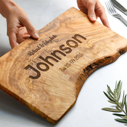 Live Edge Rectangle Olive Wood Cutting Board