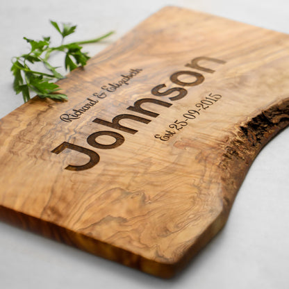 Live Edge Rectangle Olive Wood Cutting Board