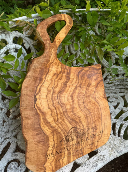 Rustic Hanging Olive Wood Cutting Board